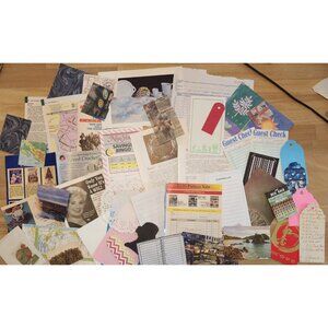 70 + Pcs Junk Journal Scrapbooking Destash Supplies Mixed Paper Bundle